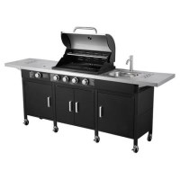The Texas Outdoor Elite 4 Burner Gas BBQ Kitchen in Black The Texas Outdoor Elite 4 Burner Gas BBQ Kitchen in Black