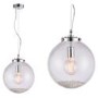 Harbour Chrome Ceiling Pendant Light with Clear Bubbled Glass Finish- 30cm