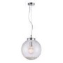 Harbour Chrome Ceiling Pendant Light with Clear Bubbled Glass Finish- 30cm