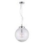 Harbour Chrome Ceiling Pendant Light with Clear Bubbled Glass Finish- 30cm