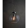 Harbour Chrome Ceiling Pendant Light with Clear Bubbled Glass Finish- 30cm