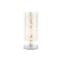 Lacy Leaf Design Chrome Touch Table Lamp with Clear Glass Finish