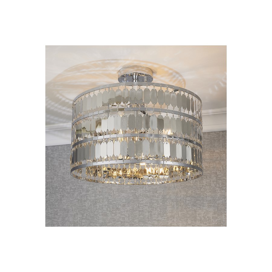 Chrome Flush Ceiling Light - Eldora
