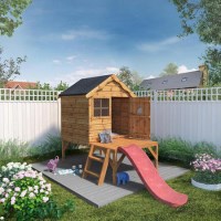 Mercia -  Small Wooden Tower Playhouse with Slide - Snug Mercia -  Small Wooden Tower Playhouse with Slide - Snug