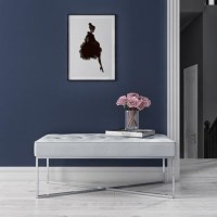 Esme Quilted Velvet Hallway Bench in Silver Grey Esme Quilted Velvet Hallway Bench in Silver Grey