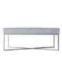 Esme Quilted Velvet Hallway Bench in Silver Grey