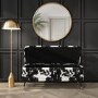 Small Velvet Ottoman Storage Bench in Cow Print - Felicity
