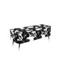 Small Velvet Ottoman Storage Bench in Cow Print - Felicity
