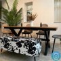 Small Velvet Ottoman Storage Bench in Cow Print - Felicity