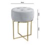 GRADE A1 - Grey Velvet Dressing Table Stool with Gold Legs - Fiorella