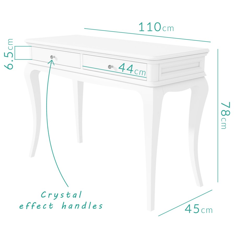 GRADE A1 - Florentine French Style Dressing Table in White