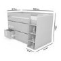 Grey Mid Sleeper Cabin Bed with Storage Drawers - Finley