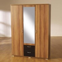 Seconique Hollywood Walnut and High Gloss 3 Door Mirrored Wardrobe Seconique Hollywood Walnut and High Gloss 3 Door Mirrored Wardrobe