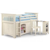 Julian Bowen Cameo Stone White Mid Sleeper with Left Hand Ladder Julian Bowen Cameo Stone White Mid Sleeper with Left Hand Ladder