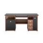 Saratoga Office Desk Glass Top Desk in Walnut and Black - Alphason Designs