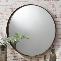 Round Wall Mirror with Bronze Frame - Caspian House Round Wall Mirror with Bronze Frame - Caspian House