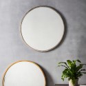 FOL100032 Round Antique Silver Mirror - Caspian House
