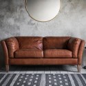 FOL100355 Brown Vintage Leather 2 Seater Sofa - Caspian House