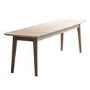 Solid Oak Light Wood Chevron Style Dining Bench - Milano - Caspian House