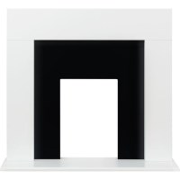 White and Black Freestanding Fireplace Surround - Adam Miami White and Black Freestanding Fireplace Surround - Adam Miami