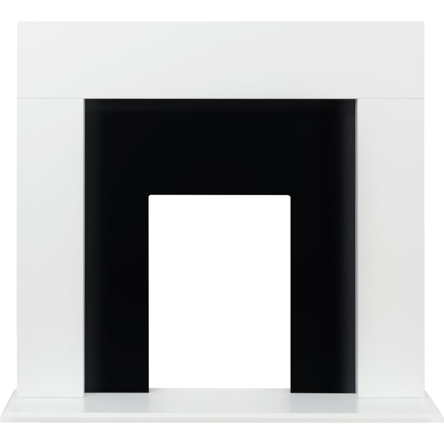 White and Black Freestanding Fireplace Surround - Adam Miami