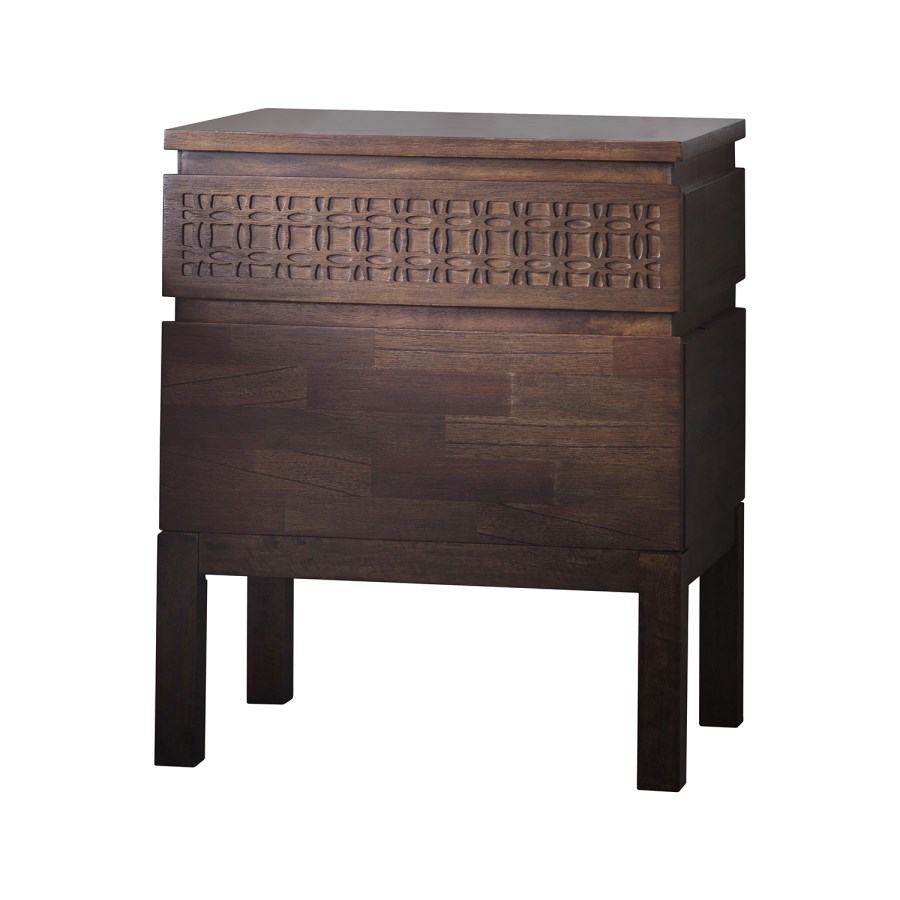 Caspian House Retreat Solid 2 Drawer Bedside Table