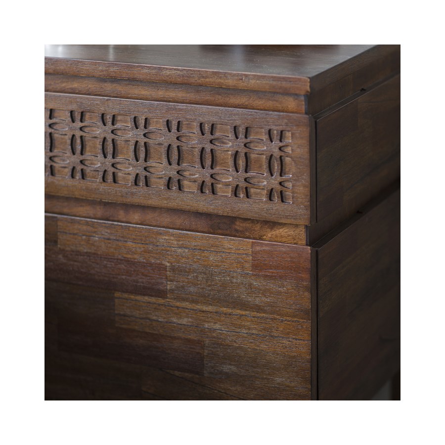 Caspian House Retreat Solid 2 Drawer Bedside Table