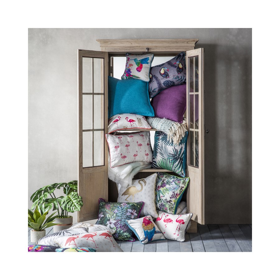 Chevron Light Wood Display Cabinet - Caspian House