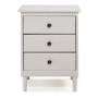 White Bedside Table in Solid Pine with 3 Drawers - Foster