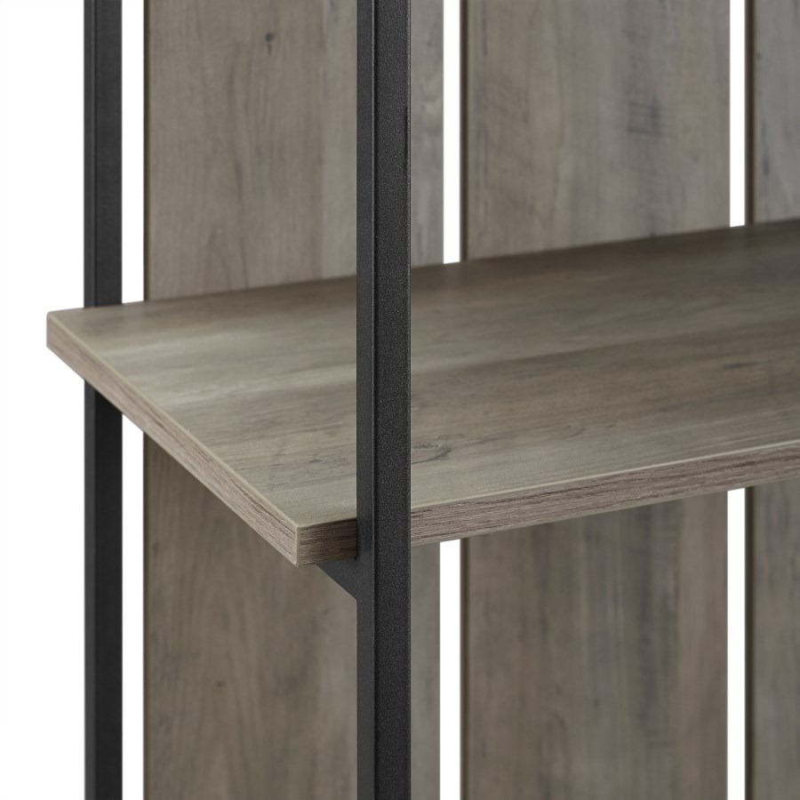 Rustic Wooden Effect Bookshelf with Metal Frame - Foster