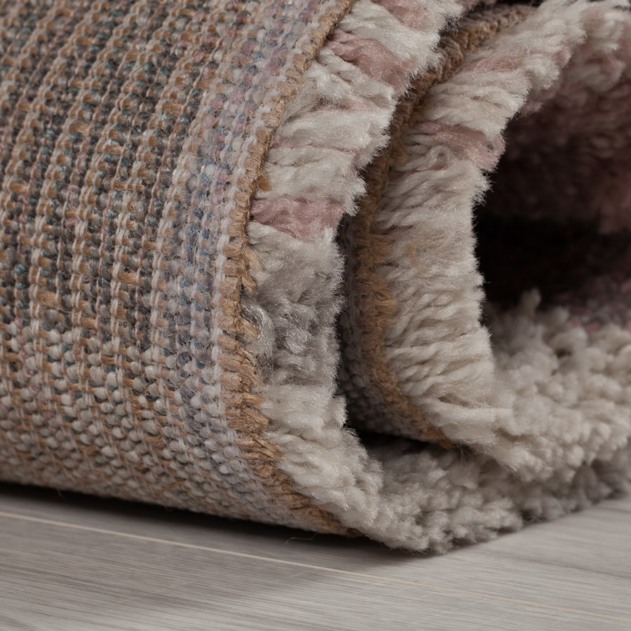 Pink Cream & Grey Rug 120x170cm - Flair Nuru