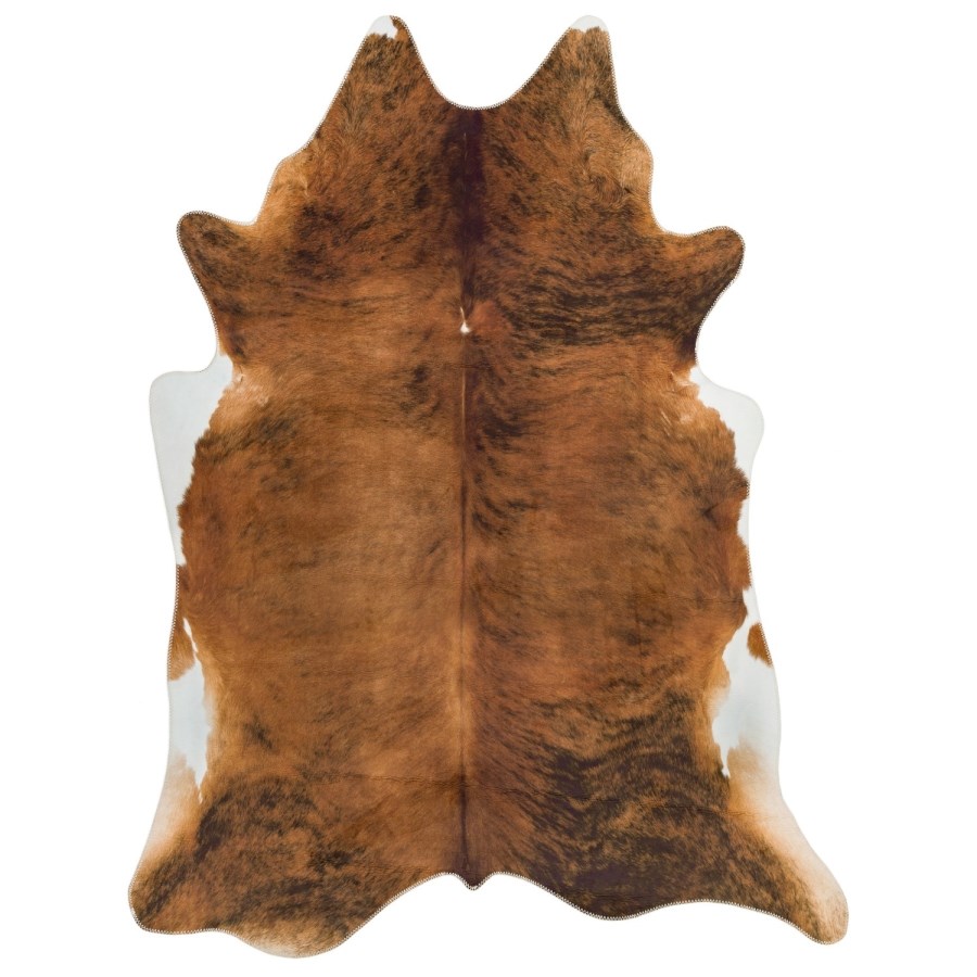 Brown Faux Cow Print Rug - 190x240cm
