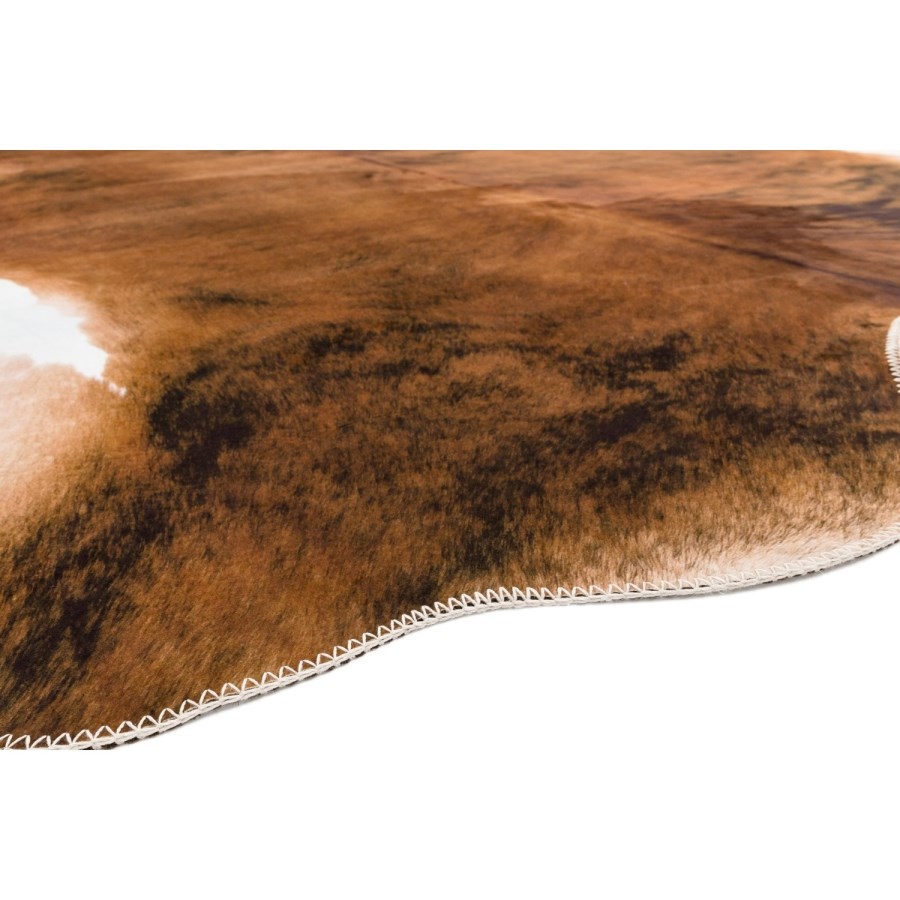 Brown Faux Cow Print Rug - 190x240cm
