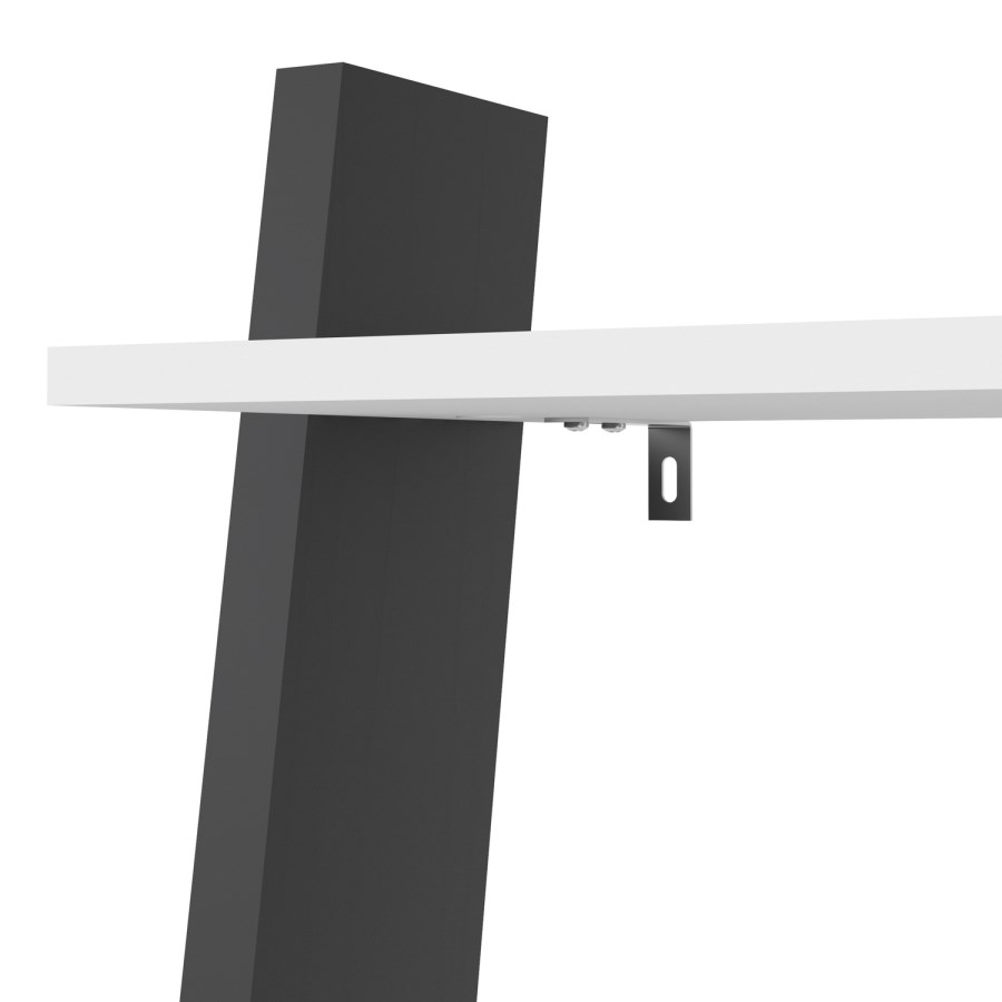 Black & White Matte Leaning Bookcase with 1 Draw - Oslo