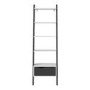 Black & White Matte Leaning Bookcase with 1 Draw - Oslo