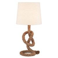 Rope Knotted Table Lamp with White Light Shade Rope Knotted Table Lamp with White Light Shade
