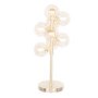 Glass Globe 8 Light Table Lamp with Gold Base