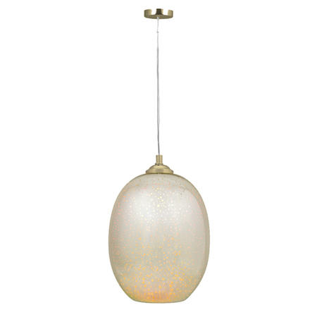 Gold 3D Effect Glass Egg Shape Pendant