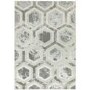 Large Silver Rug with Hexagon Pattern - 200x290cm - Aurora