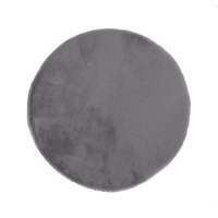 Ripley Grey Faux Fur Round Rug 100x100cm Ripley Grey Faux Fur Round Rug 100x100cm