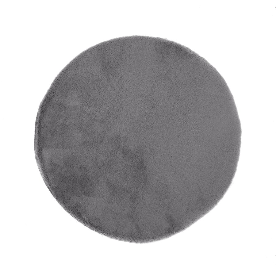 Ripley Grey Faux Fur Round Rug 100x100cm