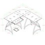 51" Modern Corner Glass Computer Desk - Silver