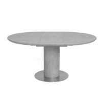 Grey Concrete Effect Round Extendable Dining Table - Seats 4-6 - Etan Grey Concrete Effect Round Extendable Dining Table - Seats 4-6 - Etan