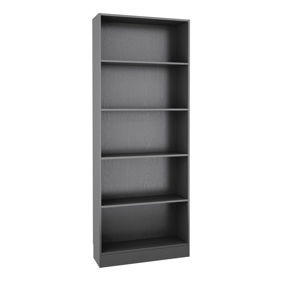 Tall Wide Bookcase  in Black Woodgrain