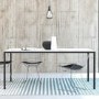 Modern White Dining table with Black legs