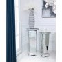Silver Mirrored Large Lamp Stand - Anais