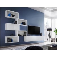 White High Gloss Floating TV Unit with Open Shelves Included- Neo White High Gloss Floating TV Unit with Open Shelves Included- Neo