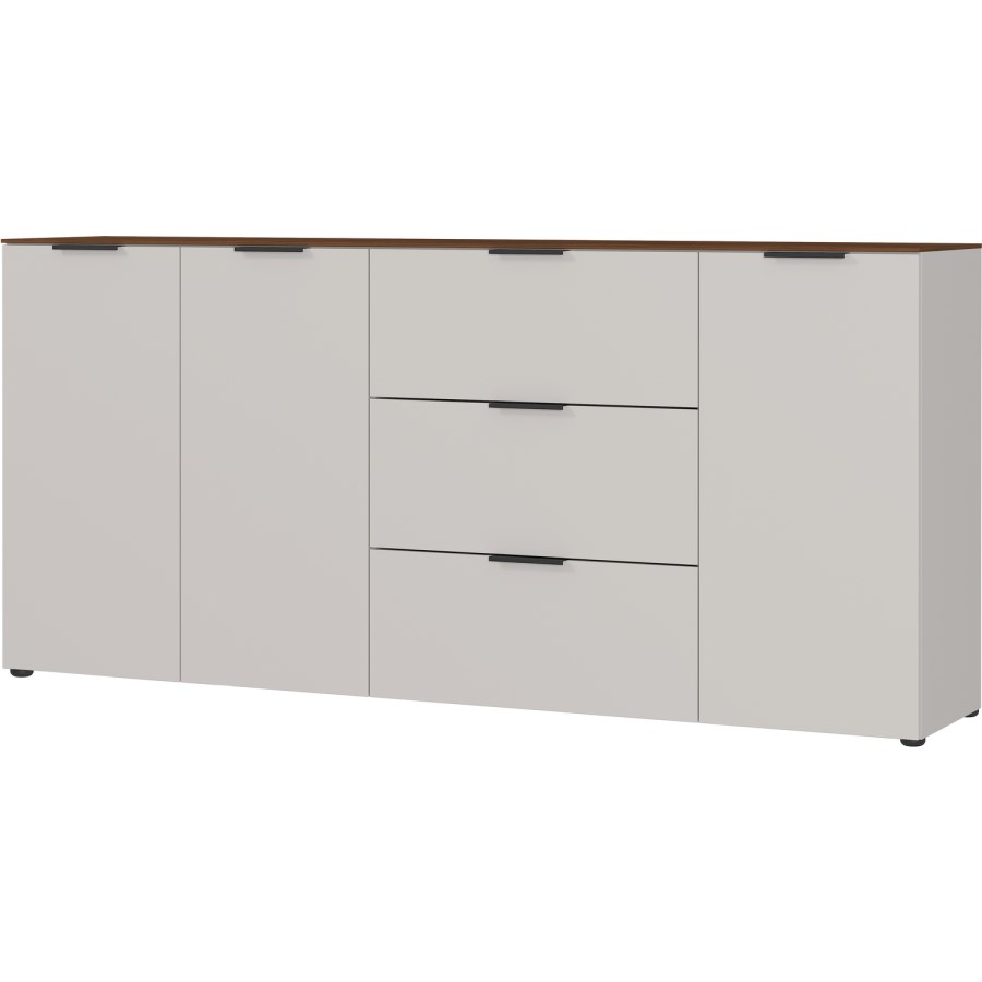 Extra Large White Sideboard with 3 Cupboards & 3 Drawers