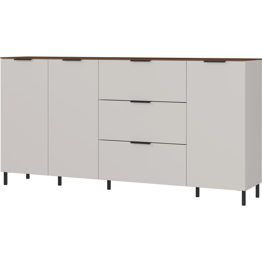 Extra Large White Sideboard with 3 Cupboards & 3 Drawers