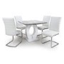 Neptune Square Table with 4 Callisto White Chairs